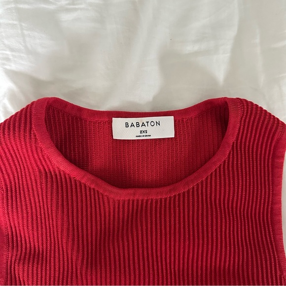 Aritzia Sculpt Knit Red Tank - Picture 2 of 3